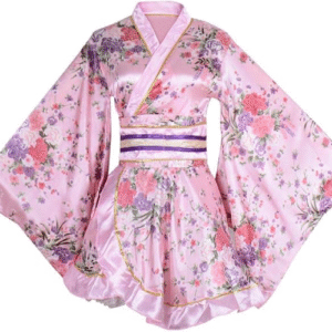yj レディース 着物 ショート 浴衣 セクシー 着物 ミニドレス 花柄 無地 シースルー