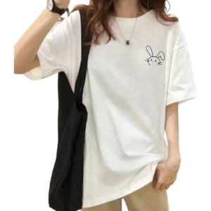 トゥマオレディース 半袖 tシャツ ゆったり うさぎプリント 半袖 ビッグシルエット uネック カットソー